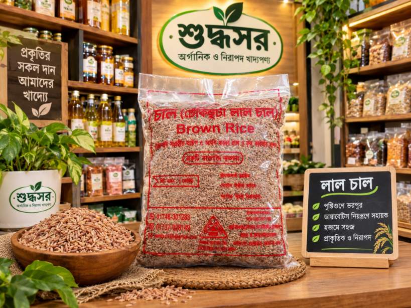 ঢেঁকি ছাটা লাল চাল (ফুল ফাইবার)